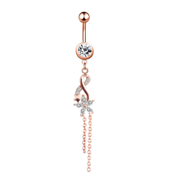 New Belly Button Ring Creative Exquisite Zircon Belly Button Nail Piercing Jewelry