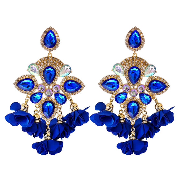 New Bohemian Color Diamond Flower Female Earrings Personality Accessories Wholesale