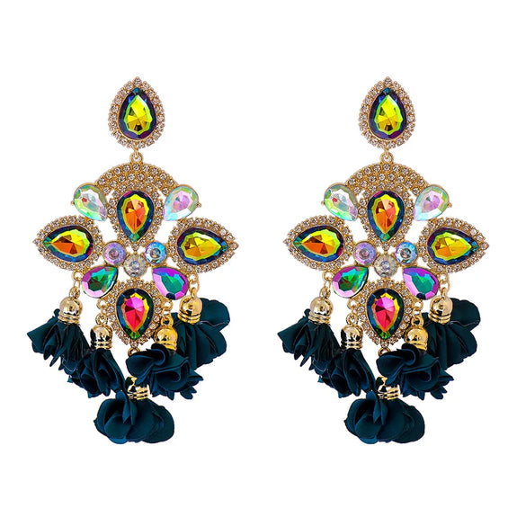 New Bohemian Color Diamond Flower Female Earrings Personality Accessories Wholesale