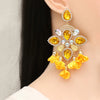 New Bohemian Color Diamond Flower Female Earrings Personality Accessories Wholesale