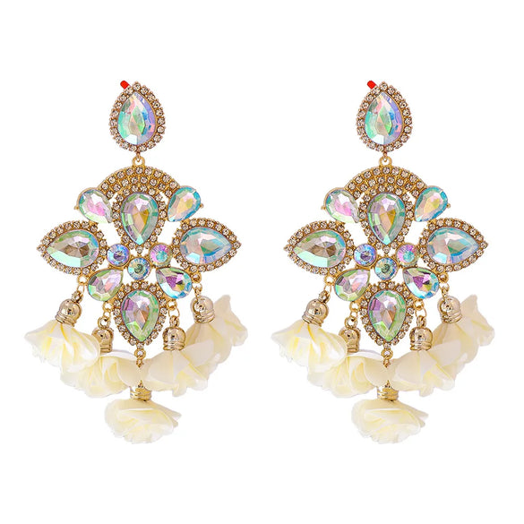 New Bohemian Color Diamond Flower Female Earrings Personality Accessories Wholesale