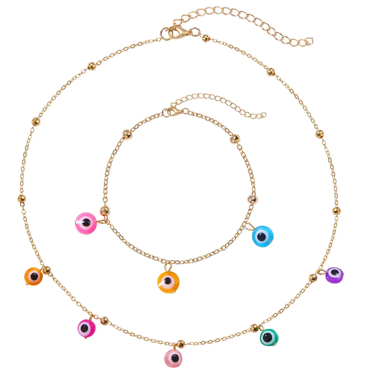 New Bohemian Style Chain Handmade Beads Candy Pendant Alloy Necklace Wholesale