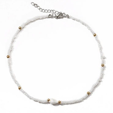 New Bohemian White Miyuki Beads Shell Necklace Wholesale Nihaojewelry