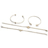 New Bracelet Fashion Street Beat Jewelry Leaves Knot Women's Bracelet 4Piece Set