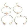 New Bracelet Fashion Street Beat Jewelry Leaves Knot Women's Bracelet 4Piece Set