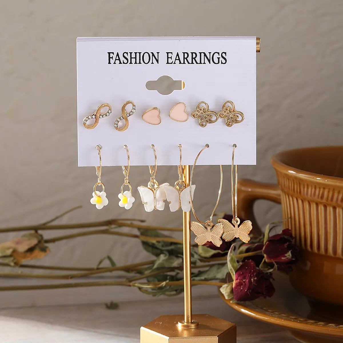 Vintage Style Letter Alloy Earrings