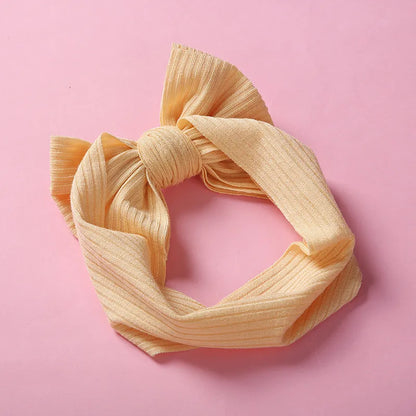 New Children'S Knitted Pit Strip Bow High Elastic Wide-Brimmed Headband