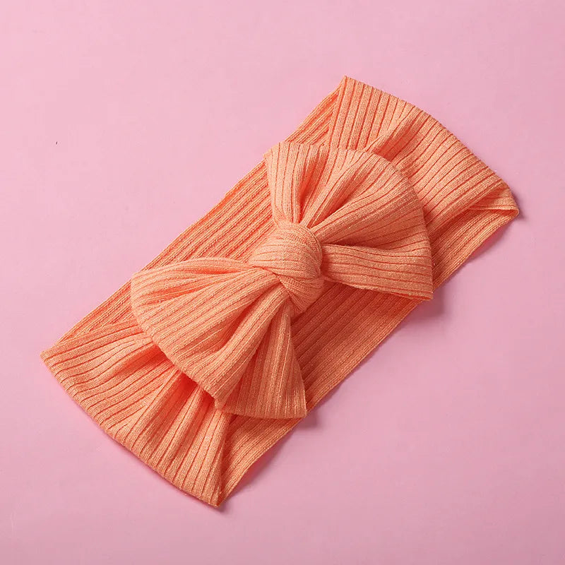 New Children'S Knitted Pit Strip Bow High Elastic Wide-Brimmed Headband