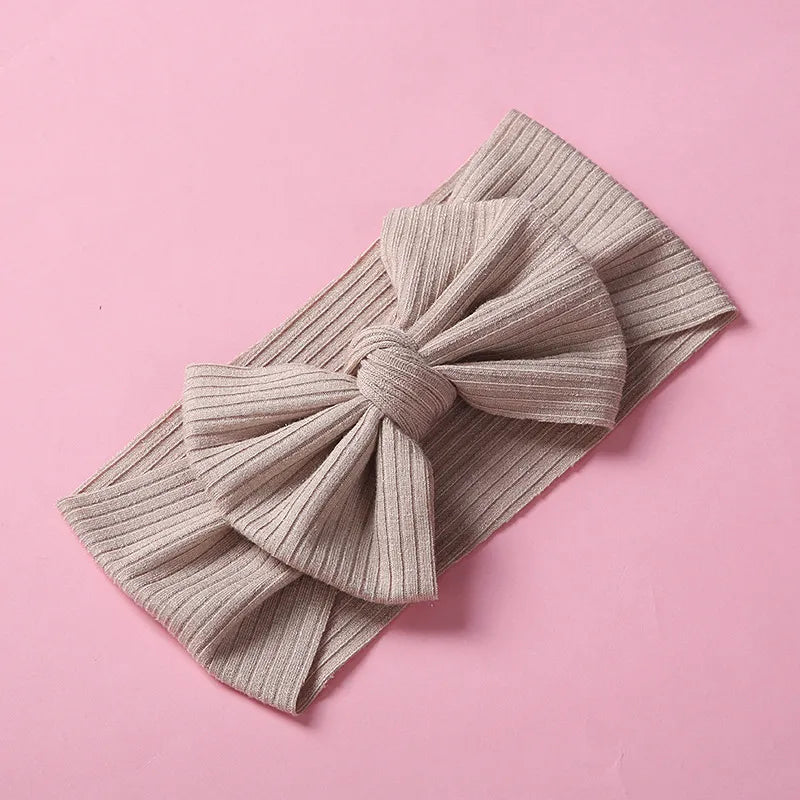 New Children'S Knitted Pit Strip Bow High Elastic Wide-Brimmed Headband