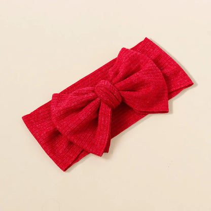 New Children'S Knitted Pit Strip Bow High Elastic Wide-Brimmed Headband