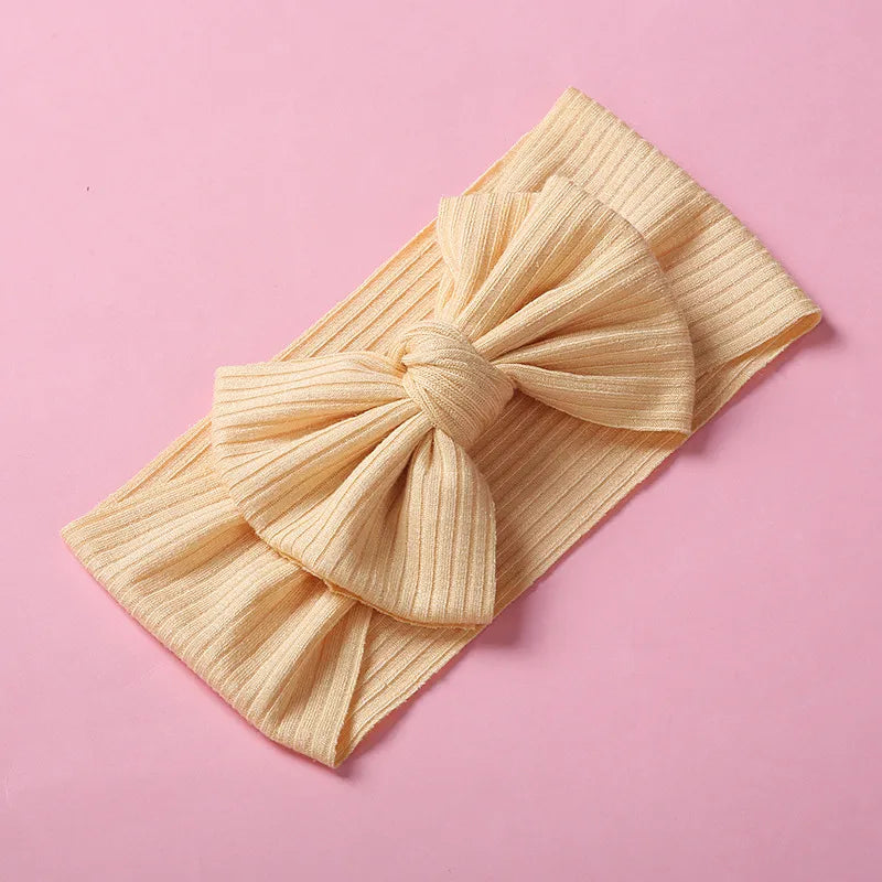 New Children'S Knitted Pit Strip Bow High Elastic Wide-Brimmed Headband