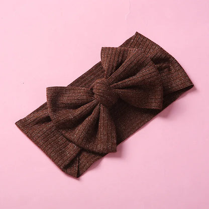 New Children'S Knitted Pit Strip Bow High Elastic Wide-Brimmed Headband