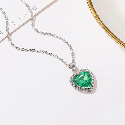 New Classic Titanic Crystal Gem Love Necklace Wholesale Gooddiy