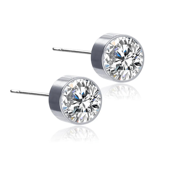 New Color Diamond Titanium Steel Magnetic Stud Earrings