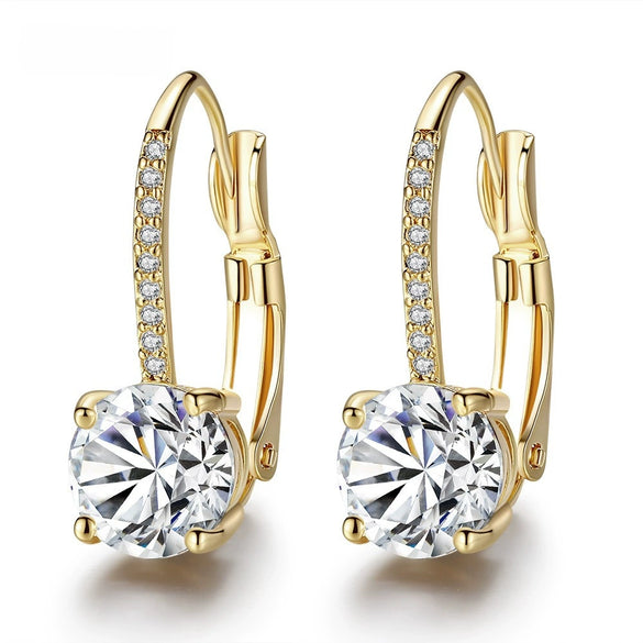 New Color Zircon Agate Earrings Light Luxury Fashion High Sense Ear Buckle Simple Personality Elegant Earrings For Women