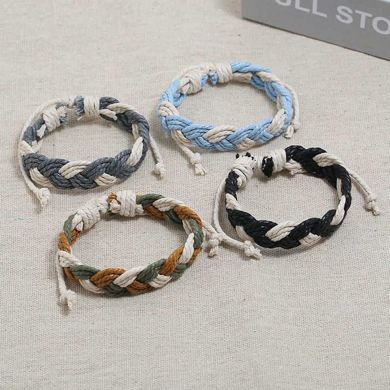 New Colorful Hemp Rope Couple Bracelet Ethnic Style Hand-Woven Bracelet Simple Jewelry