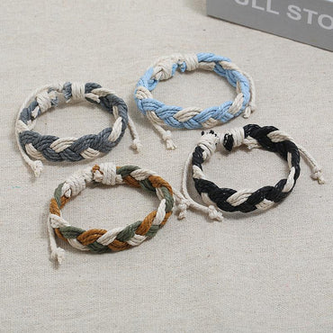 New Colorful Hemp Rope Couple Bracelet Ethnic Style Hand-Woven Bracelet Simple Jewelry