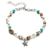 New Conch Rice Beads Yoga Anklet Bracelet Beach Starfish Pendant Shell Crystal Beads Foot Ornaments