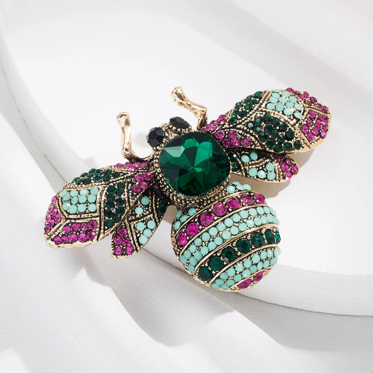 Fashion Insect Alloy Diamond Artificial Gemstones Women'S Brooches