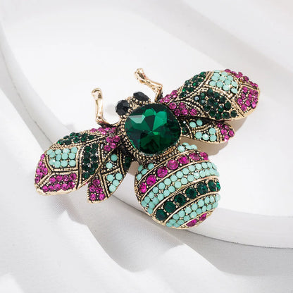 Fashion Insect Alloy Diamond Artificial Gemstones Women'S Brooches