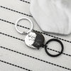 New Creative Black And White Cartoon Cat Stainless Steel Keychain Pendant For Couples