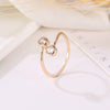 New Creative Earrings Fashion  Copper Inlaid Zircon Ring Personality Double Diamond Opening Ring  Wholesale