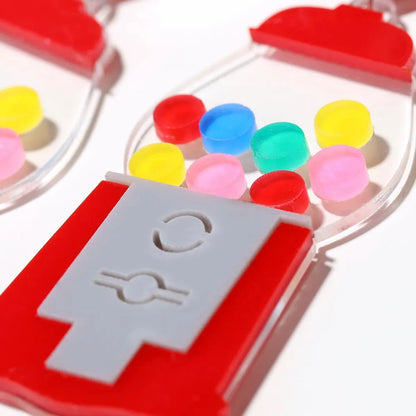 New Creative Funny Exaggerated Gashapon Machine Game Machine Shape Earrings Ear Clip