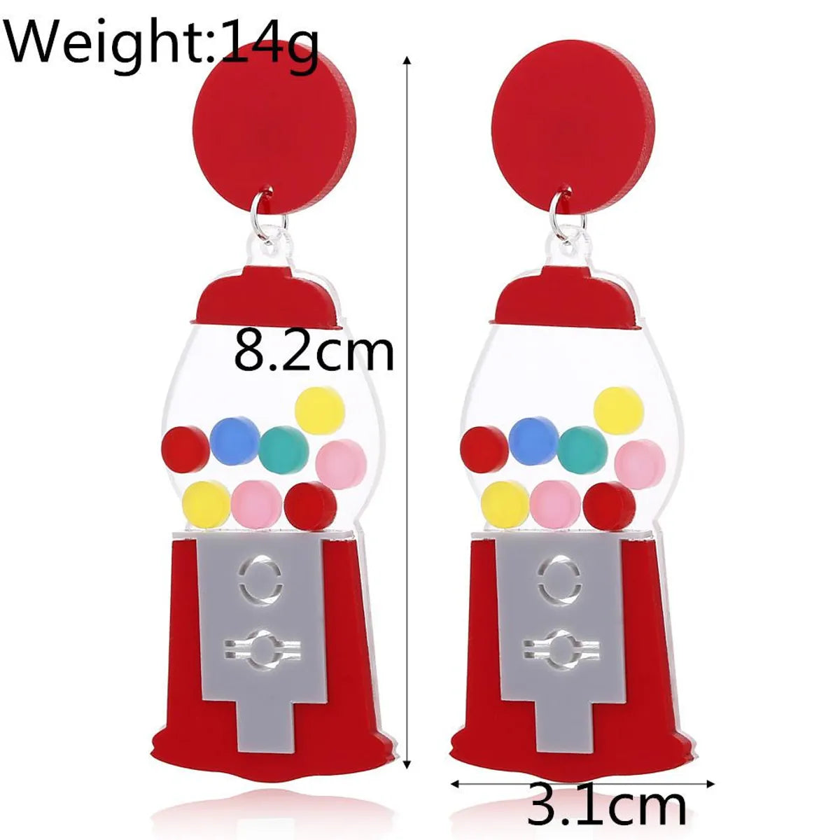 New Creative Funny Exaggerated Gashapon Machine Game Machine Shape Earrings Ear Clip