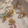 New Creative Stainless Steel Bracelet For Girls With Ceramic Conch And Titanium Steel Pendant Ins Style Nature Animal Zodiac Shape Electroplating Hand Jewelry