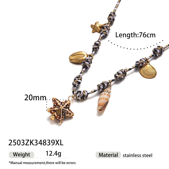 New Creative Stainless Steel Bracelet For Girls With Ceramic Conch And Titanium Steel Pendant Ins Style Nature Animal Zodiac Shape Electroplating Hand Jewelry