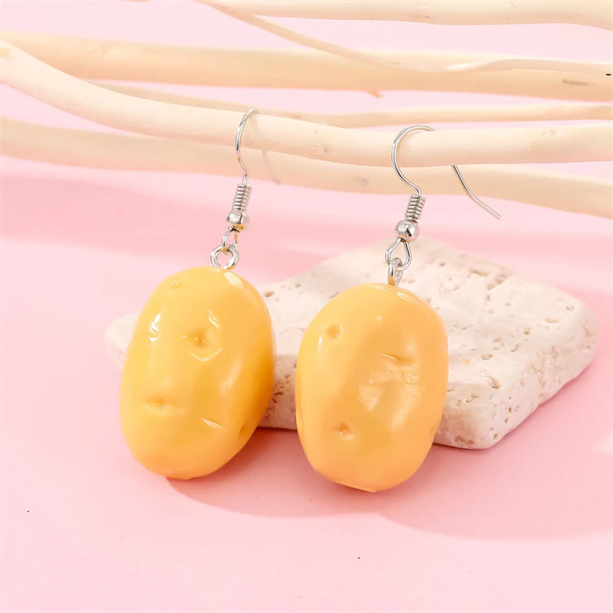 New Creative Resin Vegetable Food Potato Corn Sunflower Earrings Ear Hook