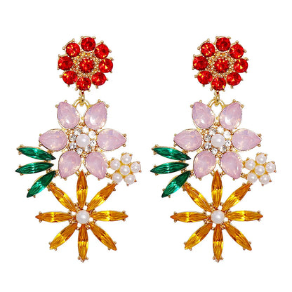 New Creative Retro Bohemian Earrings Exaggerated Personality Diamond Earrings