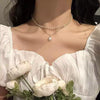 New Creative Retro Simple Drop Shape Pearl And Alloy Clavicle Chain Necklace For Women Set With Pearls