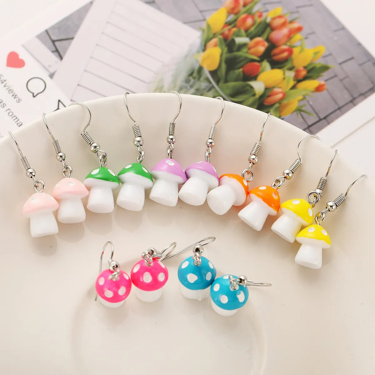 New Creative Simple Fashion Style  Pastoral Mushroom Earrings