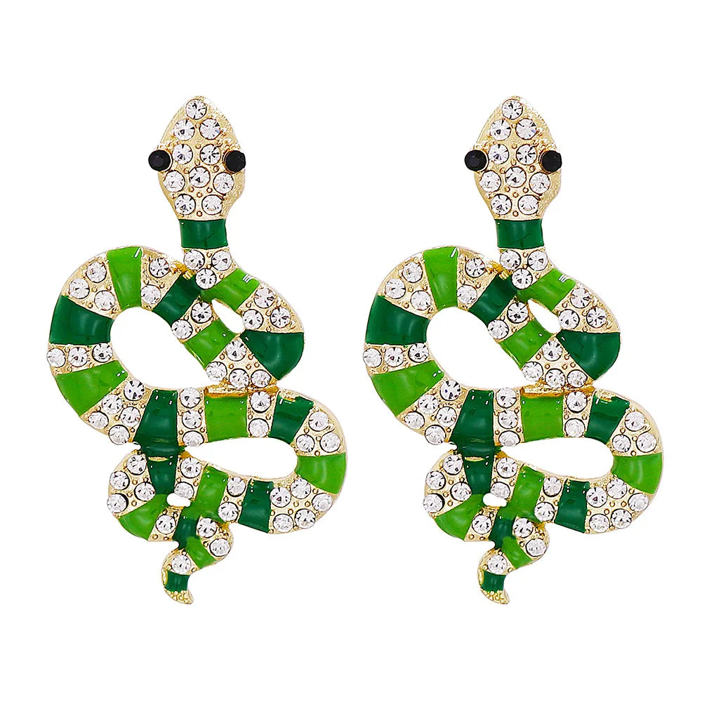 New Creative Snake Pendant Diamond Earrings