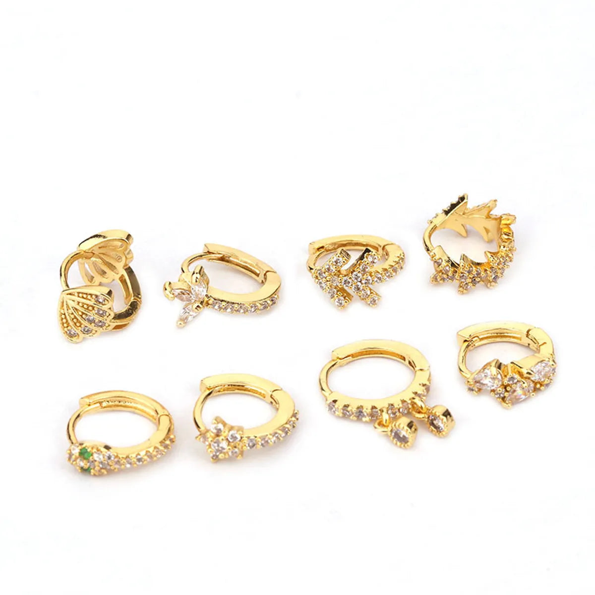 New  Creative Snake-shaped Round Ear Bone Buckle Micro-inlaid Zircon Earrings