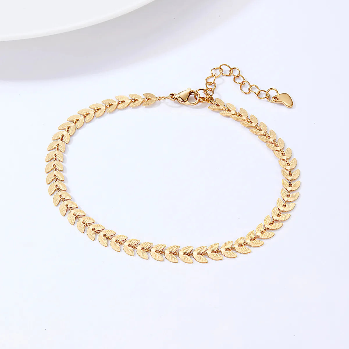 Simple Style Leaf 201 Stainless Steel 18K Gold Plated Women'S Anklet