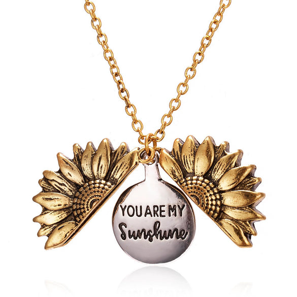 Sunflower Necklace Alloy Simple Plant Flowers Design Electroplating Treatment Process Couple Gift