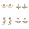 New Crystal Heart Asymmetrical Leaf Pendant Earrings Wholesale