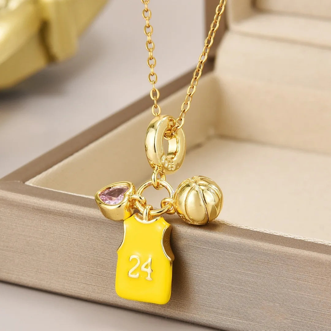 Titanium Steel Copper Gold Plated Simple Style Plating Geometric Pendant Necklace