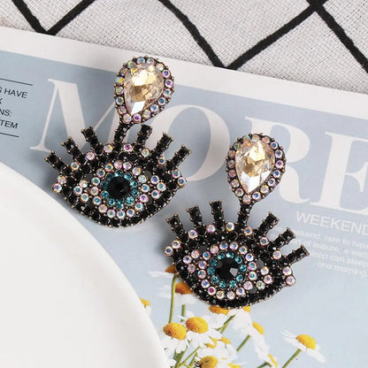 New Diamond Eye Tassel Earrings Devil's Eye Earrings