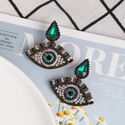 New Diamond Eye Tassel Earrings Devil's Eye Earrings