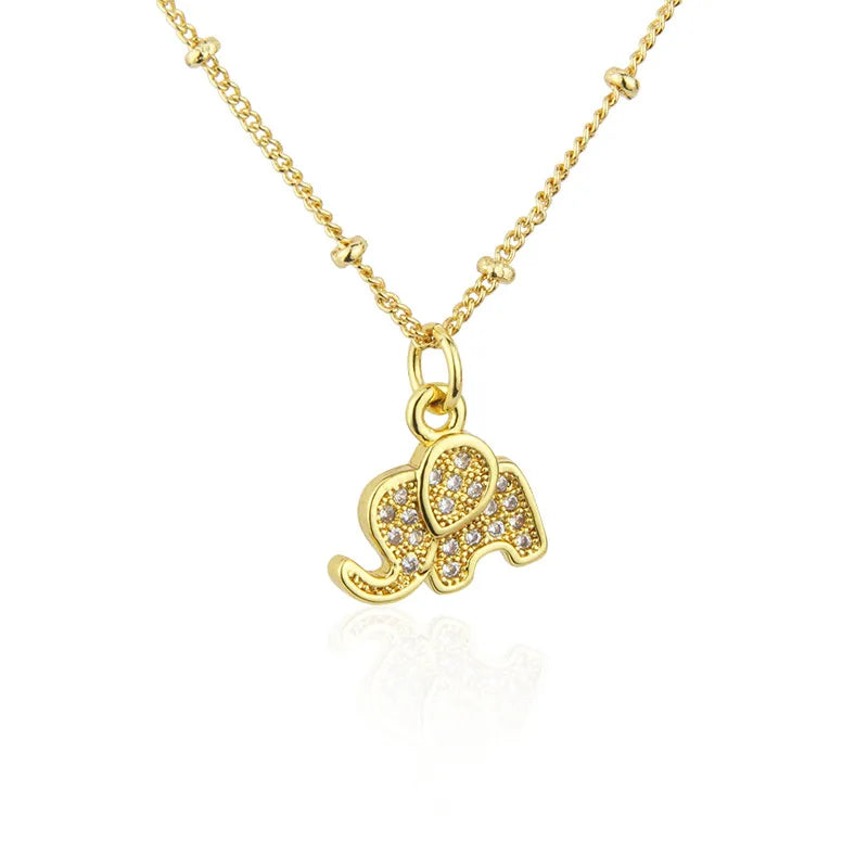 Copper 18K Gold Plated Gold Plated Cartoon Style Plating Animal Necklace