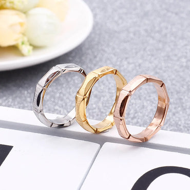 New Diamond Simple Stainless Steel Geometric Pattern Jewelry Ring Wholesale