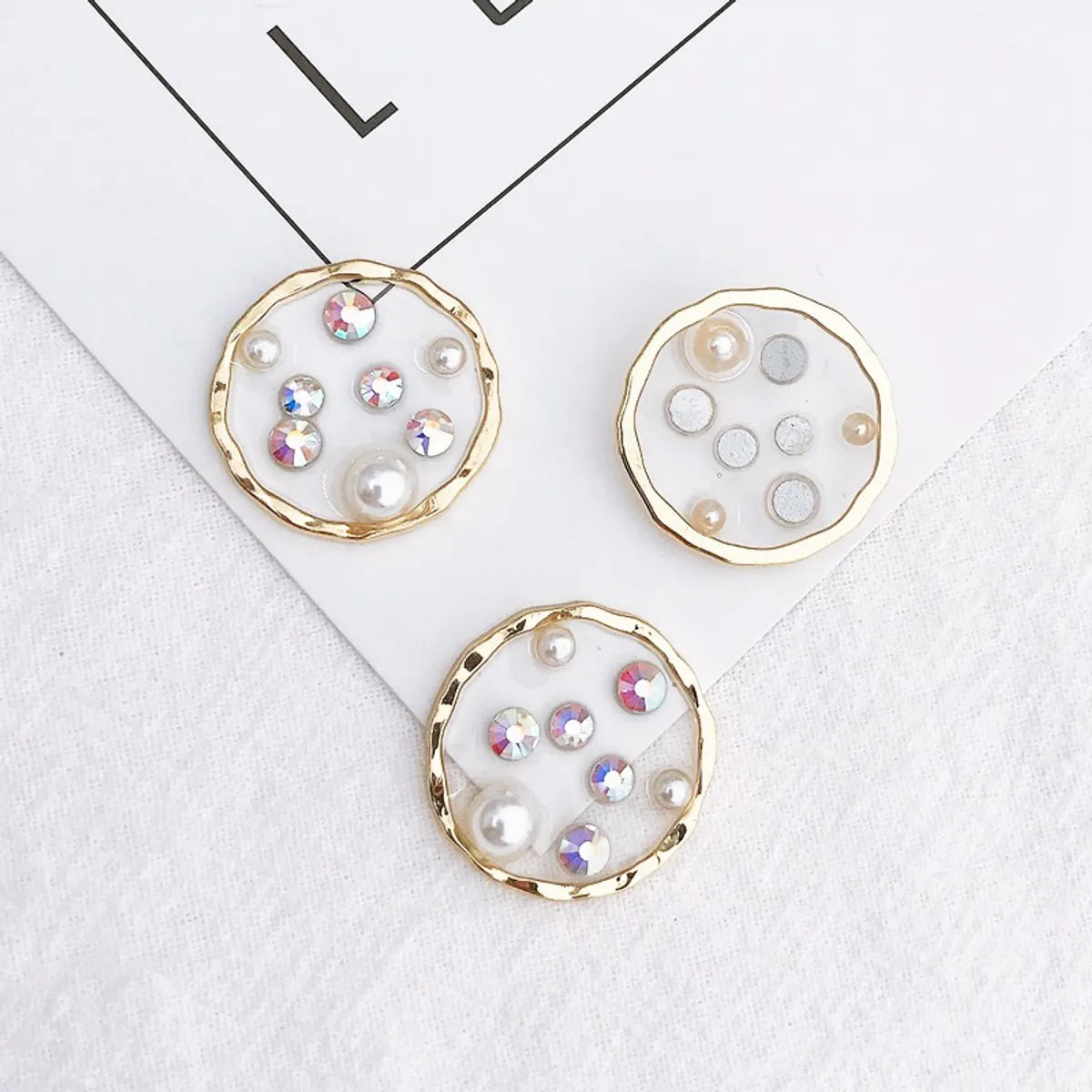 New Diy Ornament Accessories Translucent Drip Love Five-Pointed Star Pendant For Girls Rhinestone Pearl Earring Pendant