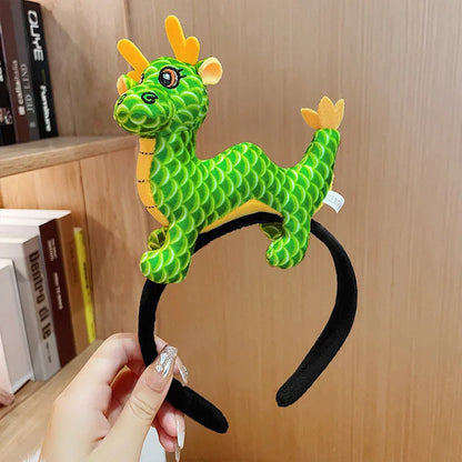 New Dragon Year Headband Female Children Hairpin New Year Birth Year Lion Red Headband New Year Spring Festival Hair Accessories