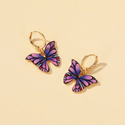 New Earrings Creative Street Shooting Color Butterfly Earrings Ladies Dream Butterfly Earrings Wholesale Gooddiy