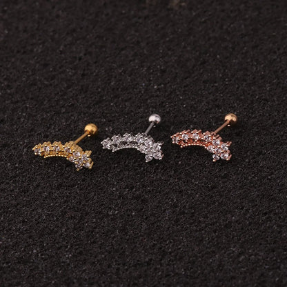 New Earrings Creative Zircon Ear Bone Studs Stainless Steel Ear Studs Wholesale