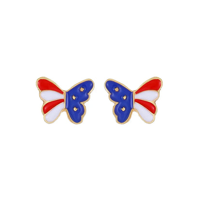 Simple Style Butterfly Copper Earrings Ear Studs