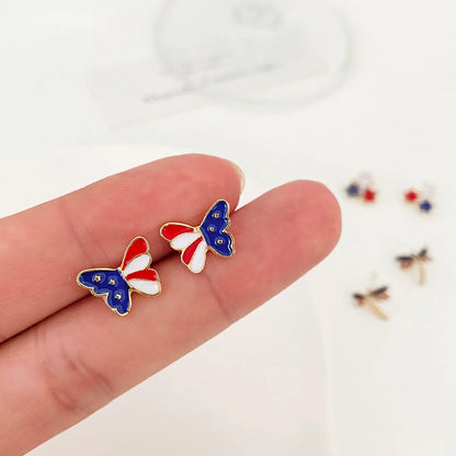 Simple Style Butterfly Copper Earrings Ear Studs